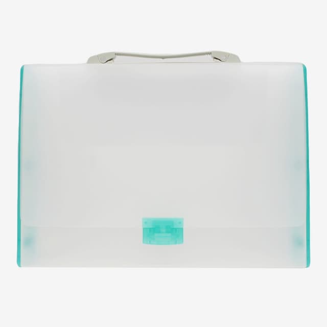 Silver Color Comix A4 Clear File Box With Handle